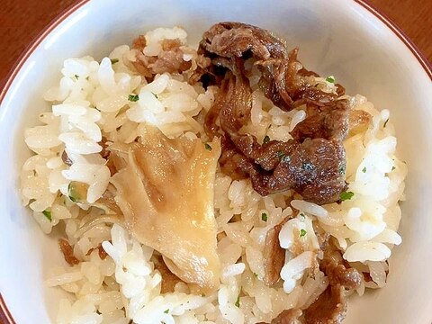 牛肉と舞茸の混ぜご飯